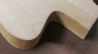 guitar body contour with rough edge photo