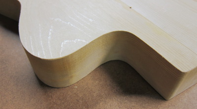 guitar body contour with smooth and square edge photo