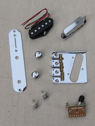Some of the hardware used for the mini Telecaster