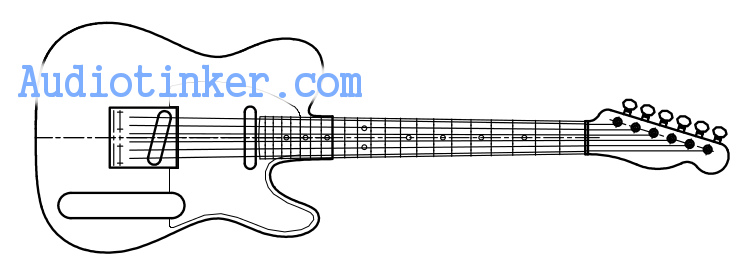 Mini telecaster CAD sketch