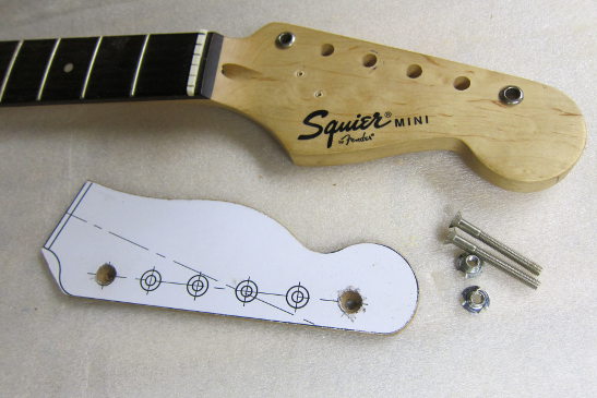 squier mini strat neck and telecaster headstock template photo